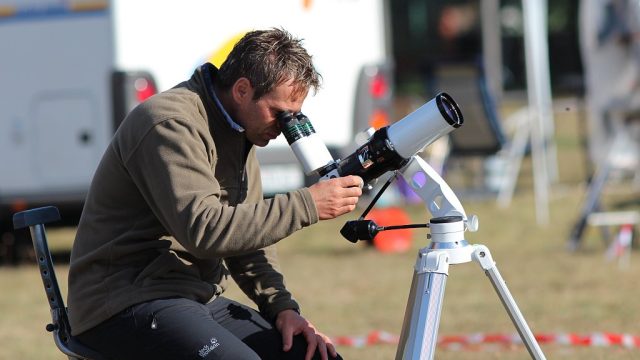 Speedy bei der H-Alpha Beobachtung