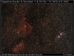 Herznebel mit IC 1848 sowie NGC 869 und NGC 884 im Perseus