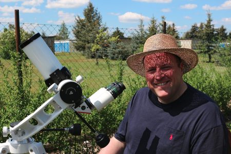 Uwe am H-Alpha Lunt Merkurtransit-02