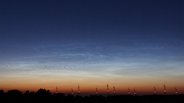 Leuchtende Nachtwolken am 15. Juli 2009 - Mitte der Beobachtung NLC_090715-2