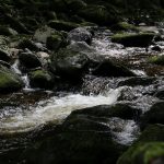 von Wasser umspülte Felsen