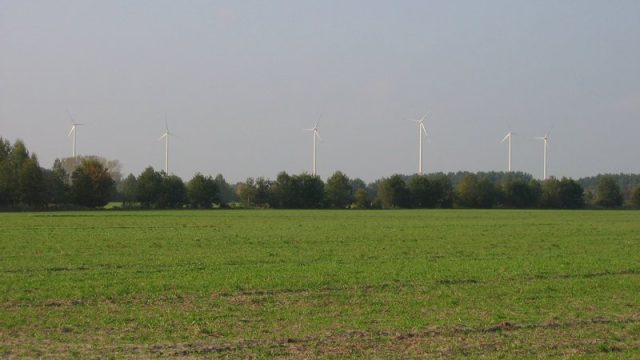 Halbfertiger Windpark Briesensee an unserem Beobachtungsstandort in Radensdorf wka081008-1
