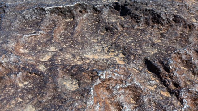 Die Oberfläche des Eisenmeteoriten